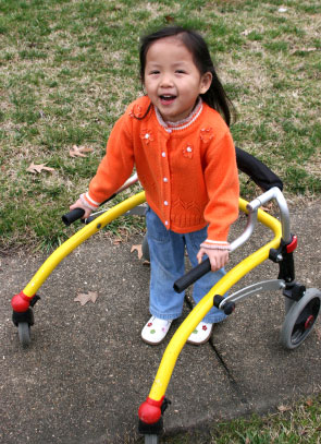 child with walker