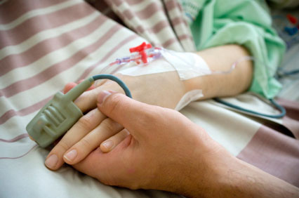 hand with IV